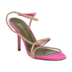 MARIA LUCA Made In Italy Leather Strappy Heeled Sandals